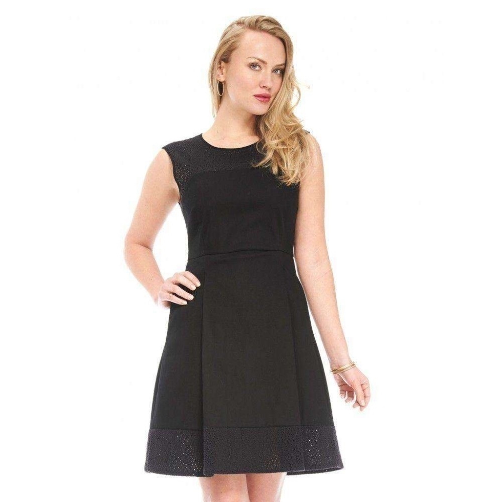 EUC Hatley Eyelet Cocktail Dress in Black Size 14